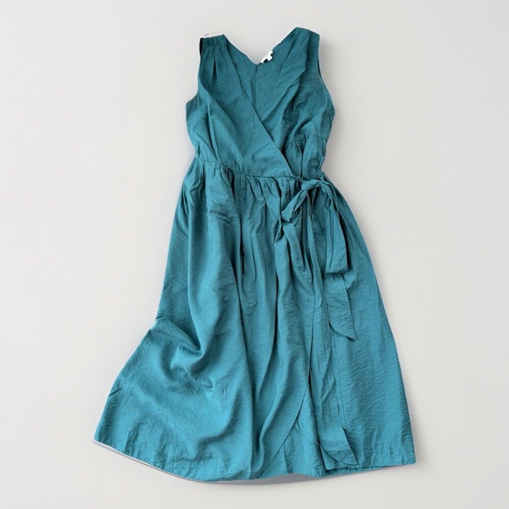 Vince Teal Wrap Midi Dress